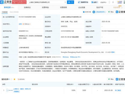 張江集團布局未來 成立數智經濟發展公司，深耕數據處理服務新藍海